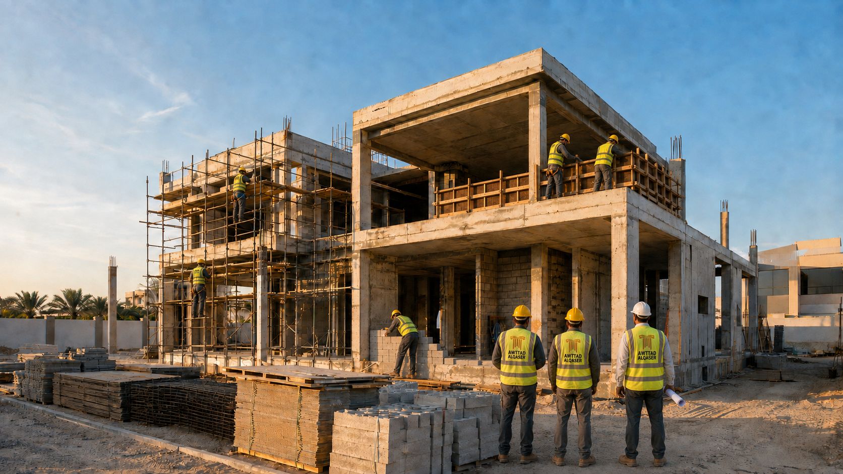 Home under construction, structural frame